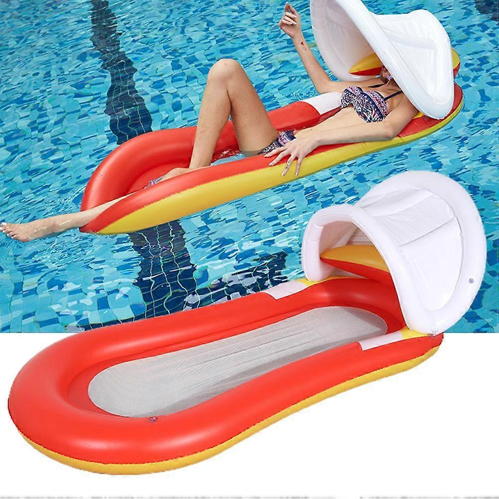 Pool Float With Canopy Inflatable Pool Float Raft Comfortable Durable Outdoor Water Bed