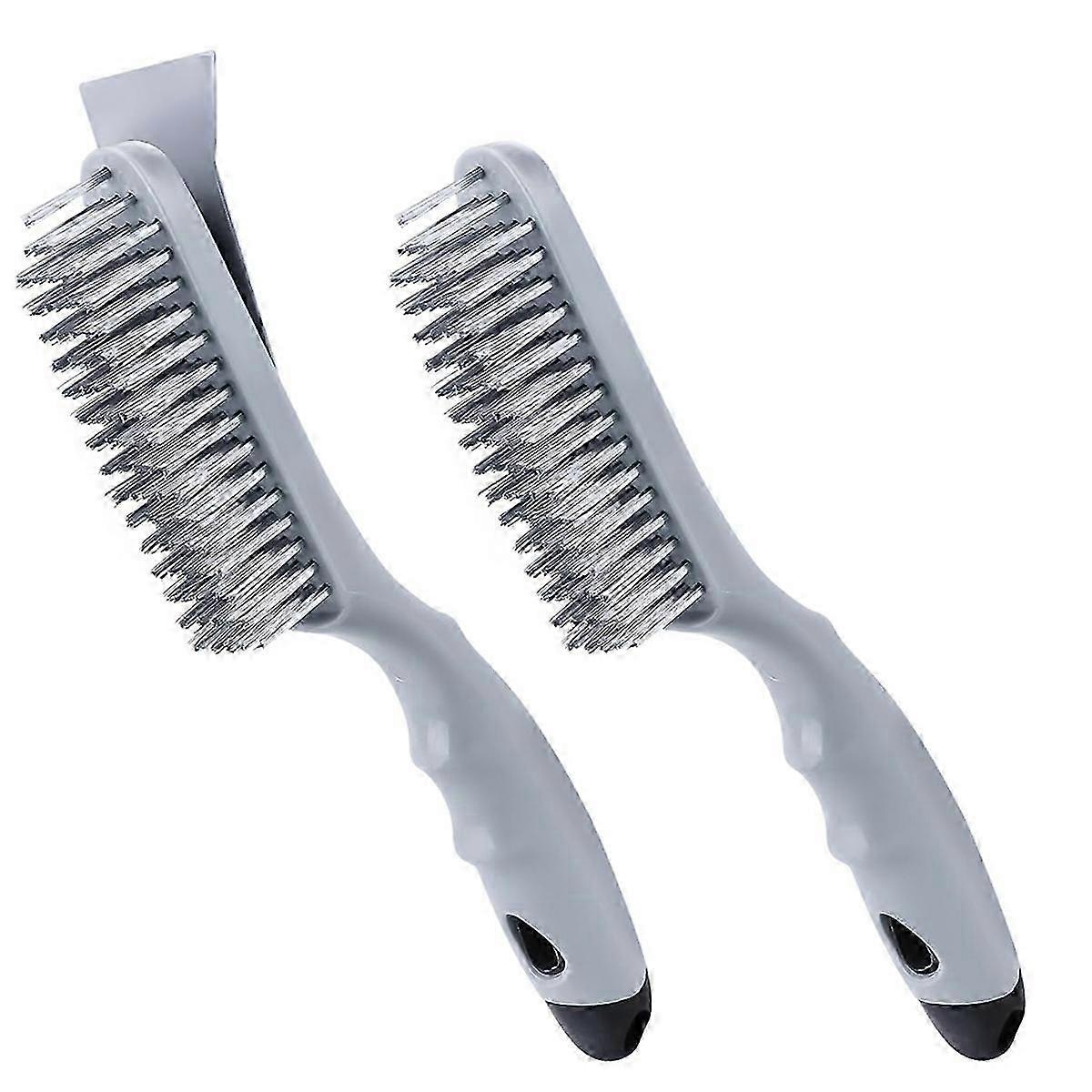 Stainless Steel Wire Brush Set with Strong Handle & Metal