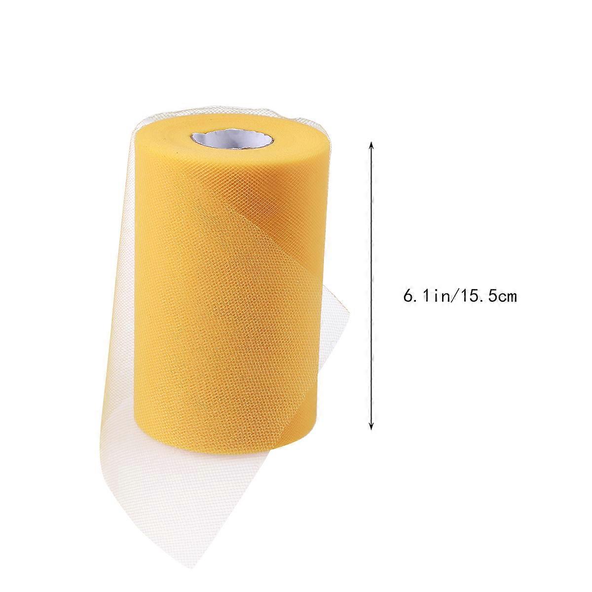 Tulle Rolls For Wedding Decorations 15cm X 100 Yards Golden Color Ideal For Table Runners And Chair Sashes 1Pack