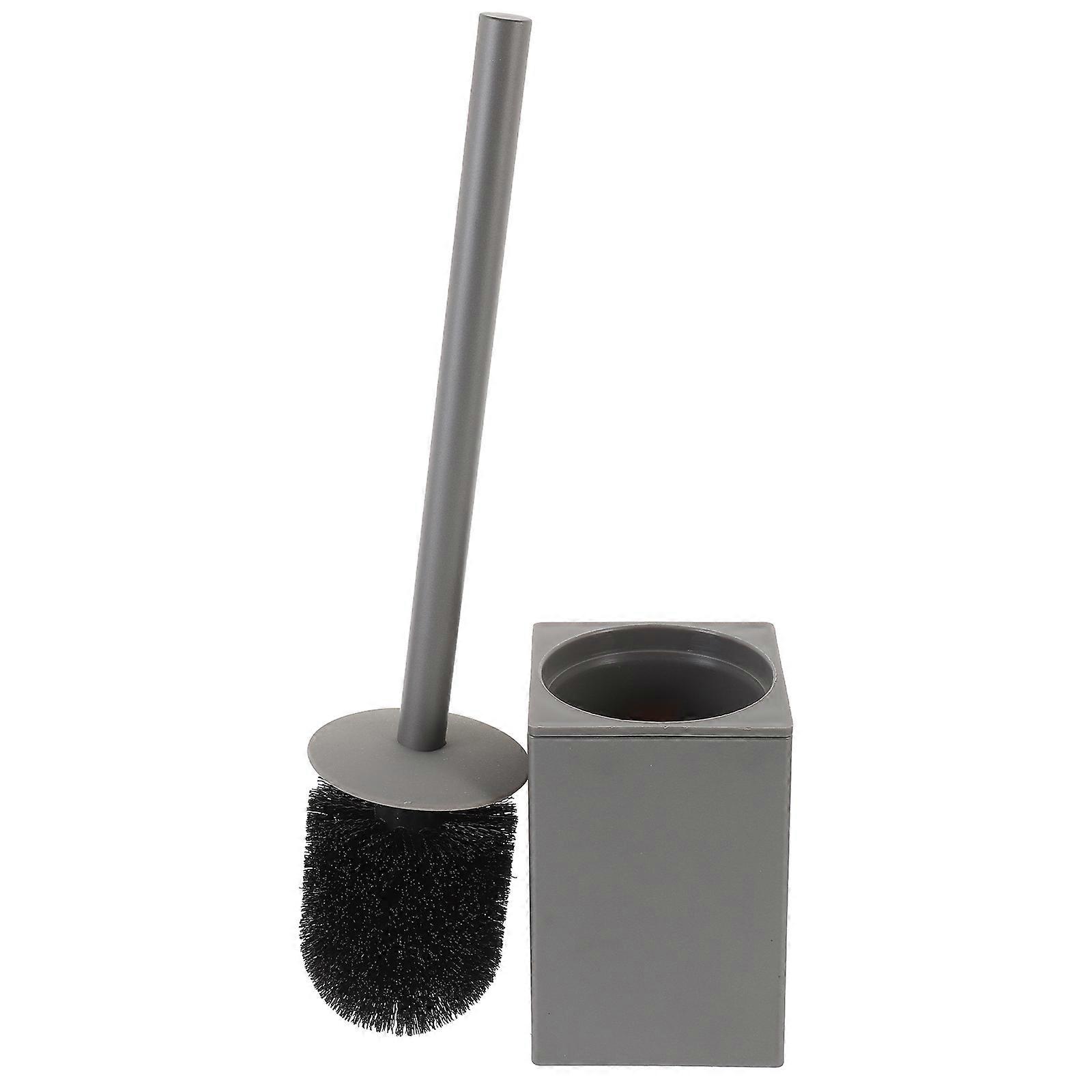 Bathroom Use Toilet Brush And Holder Efficiently Mounted For Home Cleaning Dark Grey 1 Set