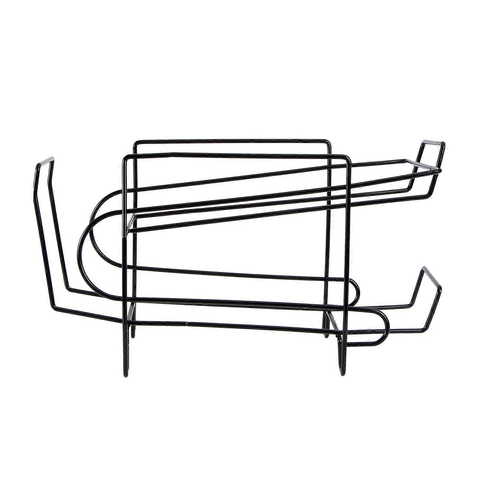 Fridge Organization Rolling Storage Holder for Dining Room Iron Black for Beverage Storage 1Pack