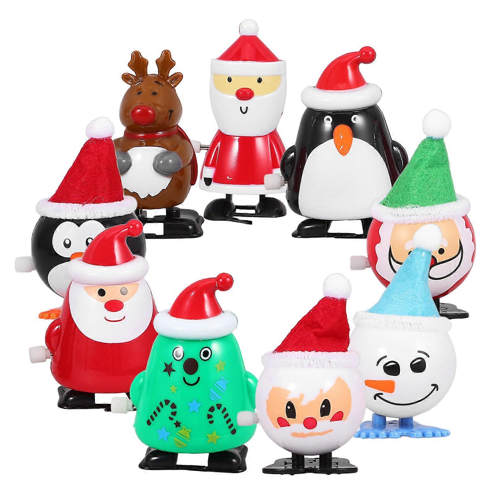 Christmas Party Wind Up Clockwork Toy Assorted Color for Pupils Educational 9Pcs