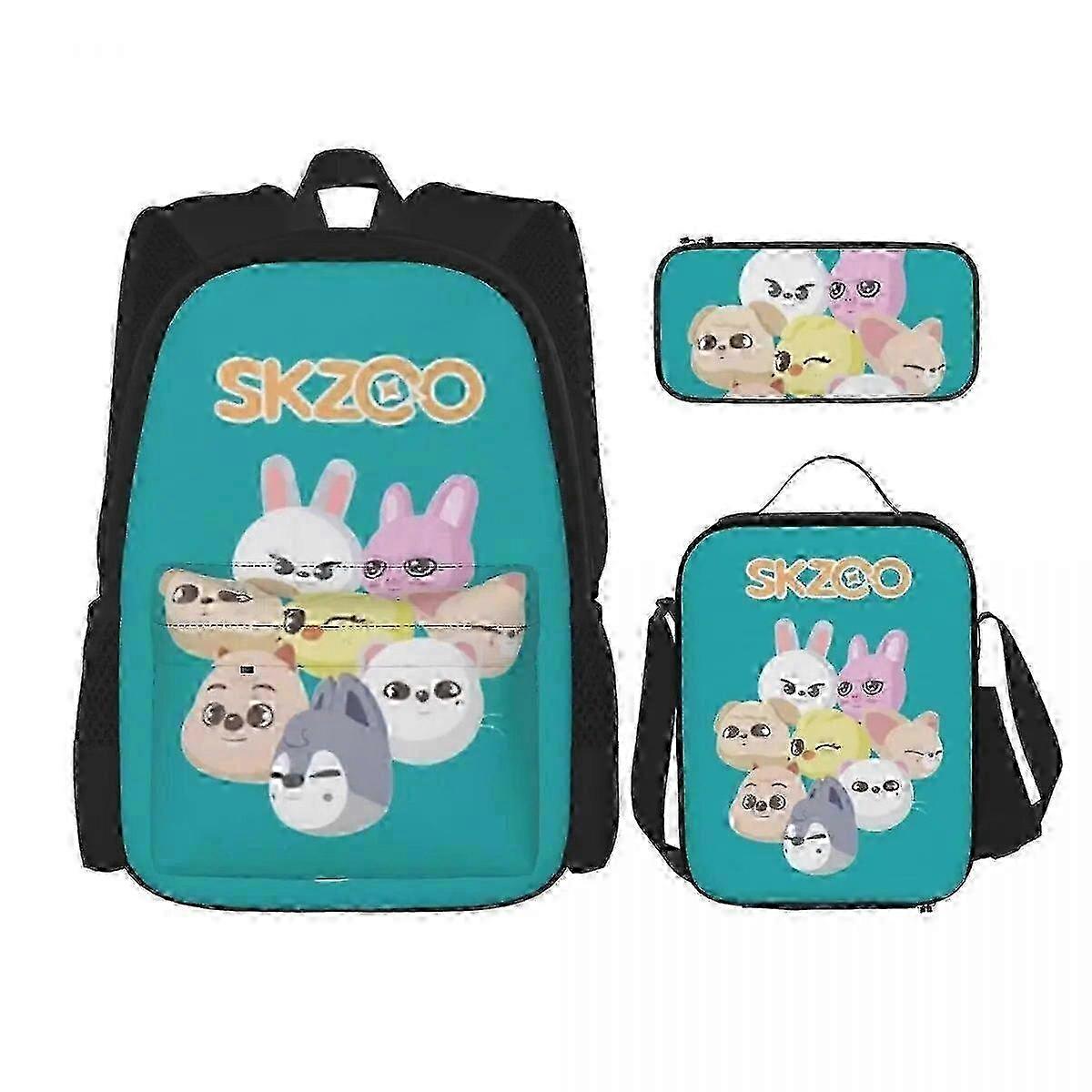 Stray Kids Reput Pojat Tytöt Kirjalaukku Lasten Koululaukut Sarjakuva Lasten Reppu Lounaslaukku Kynälaukku Kolmiosainen Setti