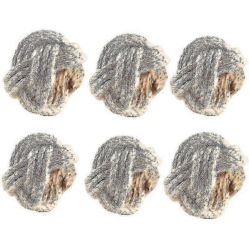 感謝祭、クリスマス、ディナーテーブル、除草、パーティーデコレーションのための6pcs黄麻布ナプキンリングロープ