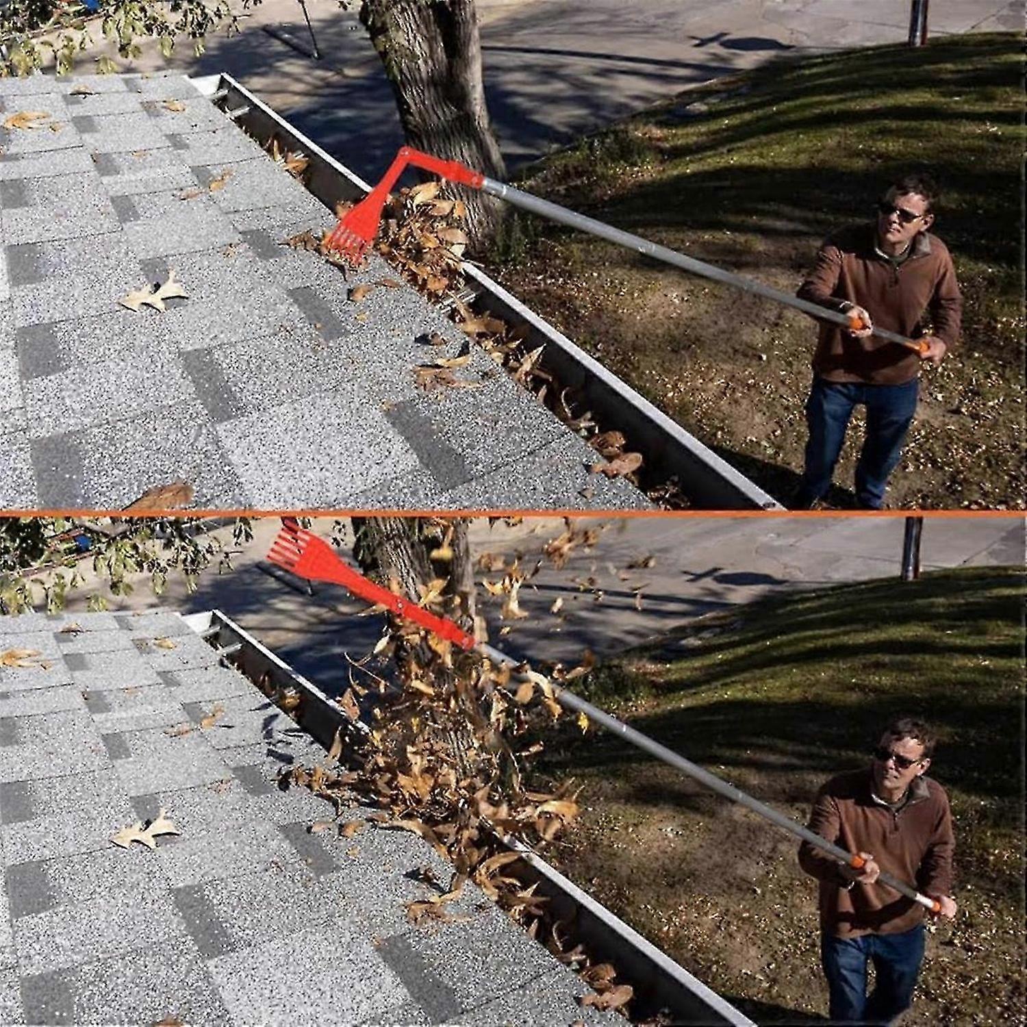 Gutter Cleaning Tools, Mini Rake, Rotatable Handle, Gutter Cleaning Tools From the Ground, Great for Roofs, for Gutters