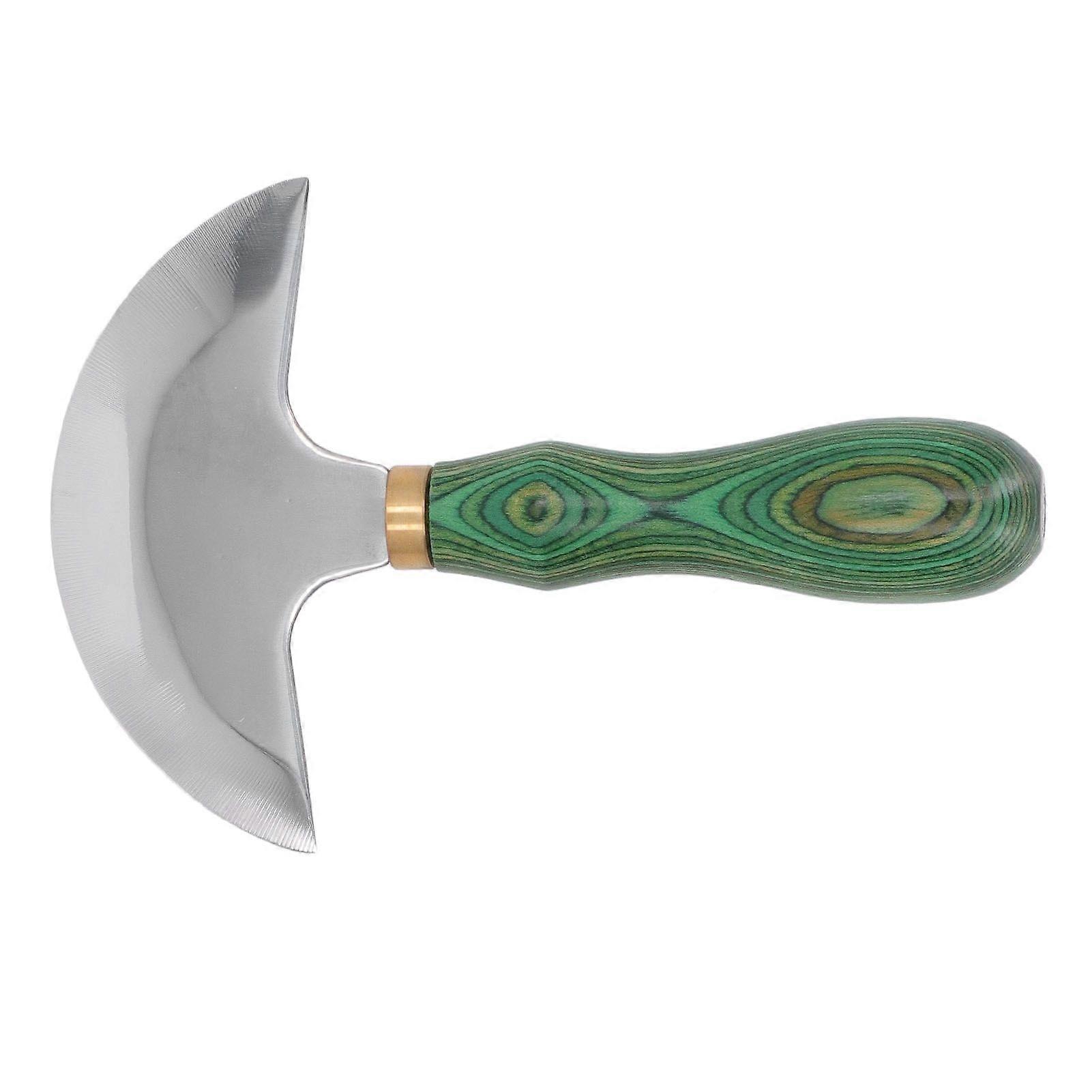 Round Head Knife Stainless Steel High Sharpness Wooden Handle Easy Control Leather Round Knife for Leather Craft DIY