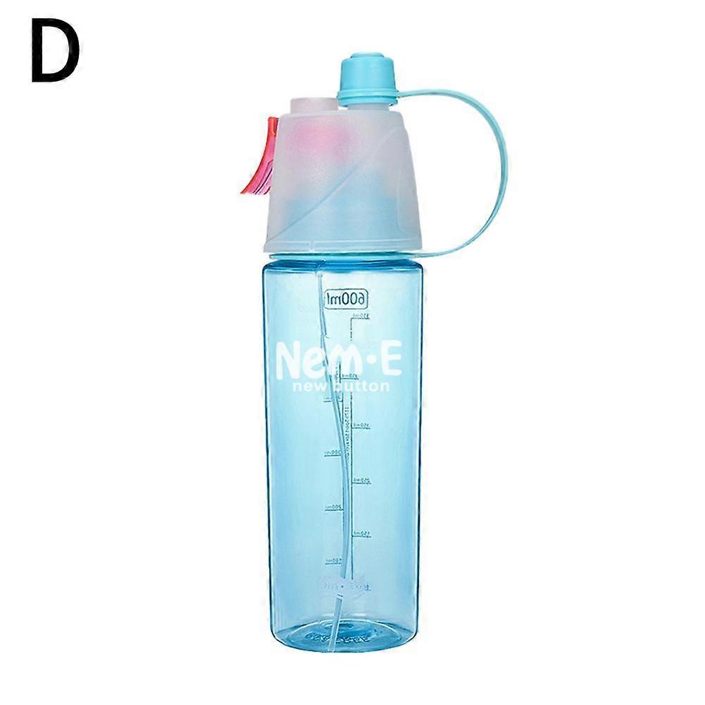 For Convenient Sports Spray Bottle 600ml Leak Proof One Button Power Fog Misting Water Bottle With Dust Proof Flip Cap