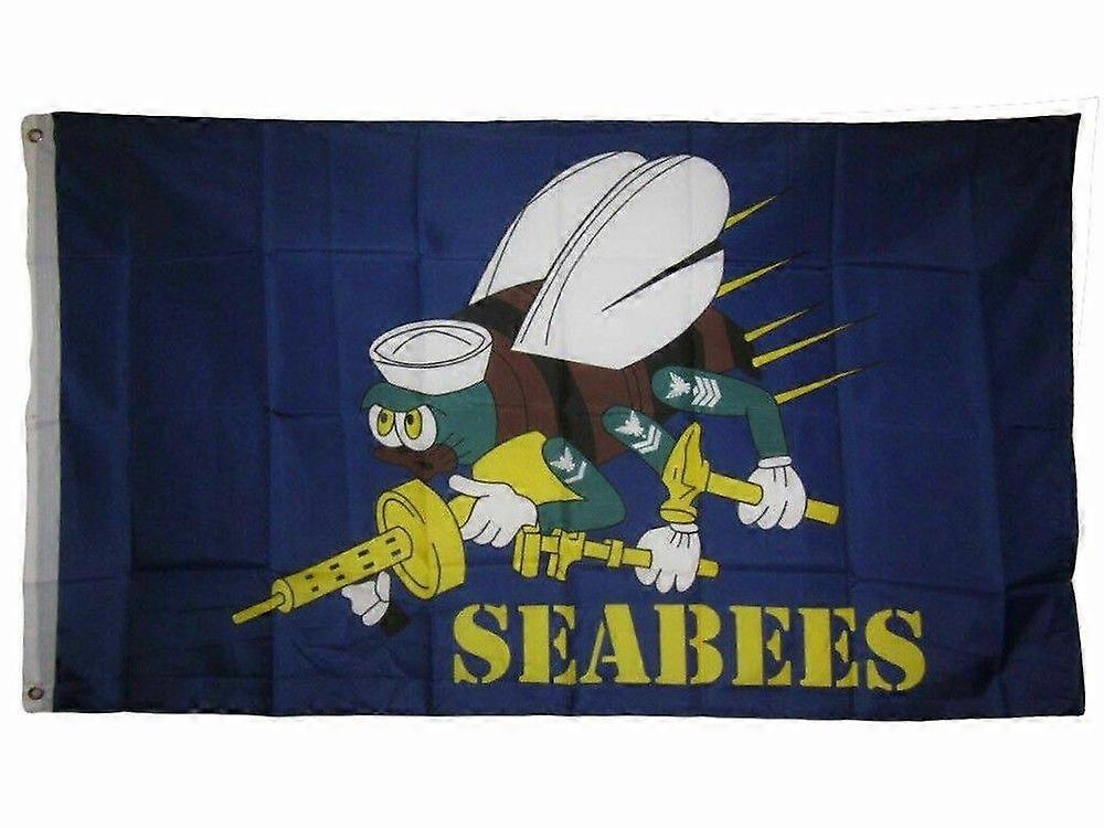 Seabees Sea Bees Blu Navy Bandiera Occhielli in Ottone Tipo A 1026