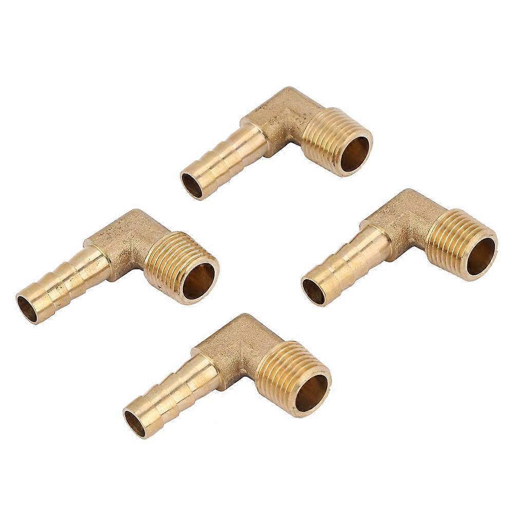Raccord coudé à filetage mâle en laiton, 4 pièces, raccord cannelé pour tuyau G1/4" 8 mm