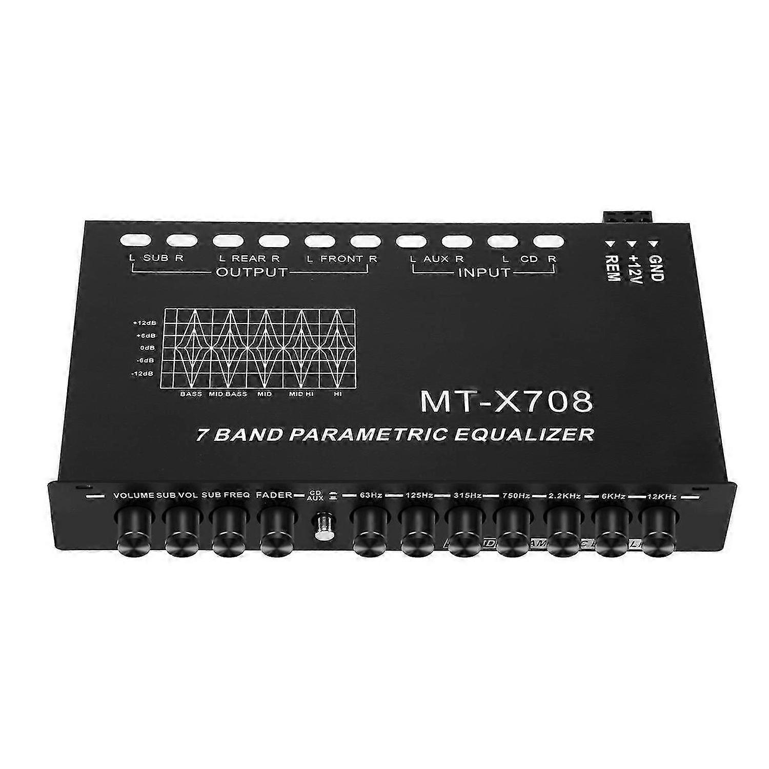 7-Band Car Audio Equalizer, with CD/AUX Input Select Switch