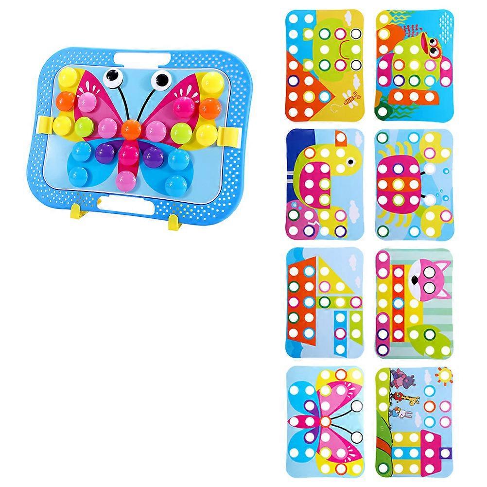 Mushroom Nail Puzzle Educational Toy for Kids 1Set Plastic Button Jigsaw