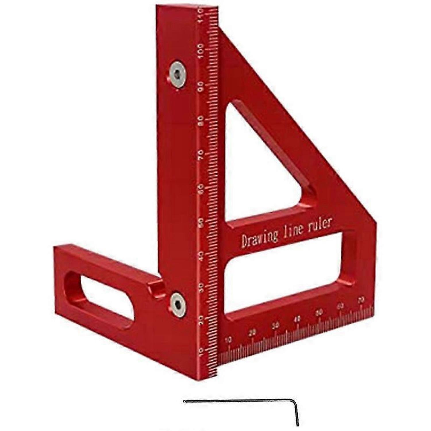 3D Multi-Angle Measuring Ruler 45/90 Degree Aluminum Alloy Drawing Line Ruler High-Precision Layout