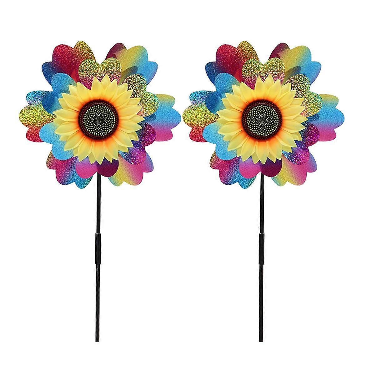 Rainbow Color Ponheels Glittery,Wind Wheels Wind Spinner