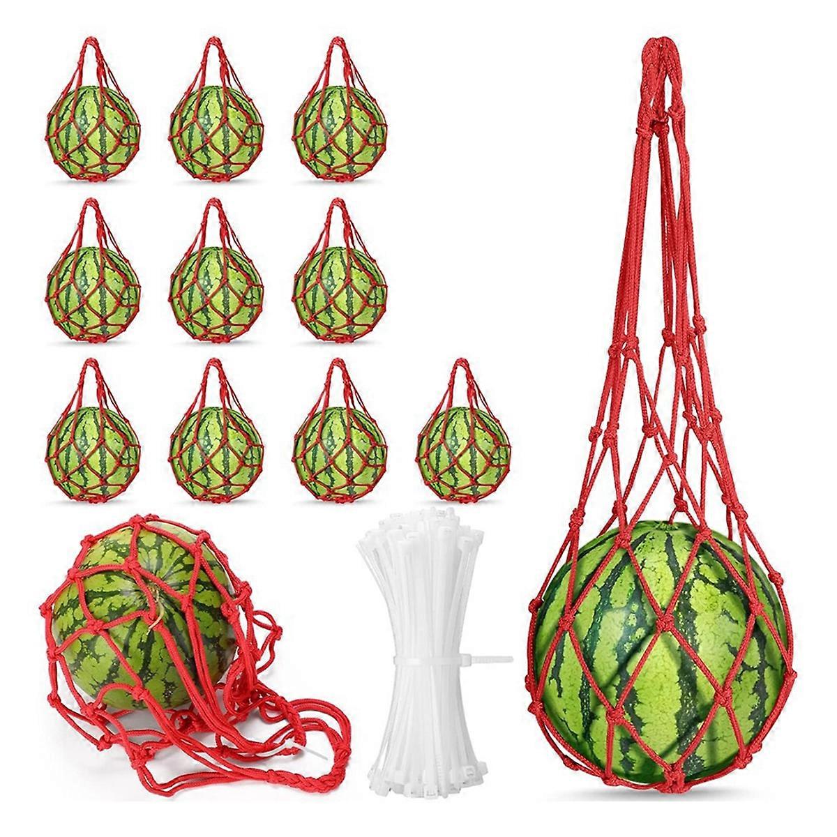 12 Pcs Watermelon Net Melon Cradle Plant and Garden Supports Red