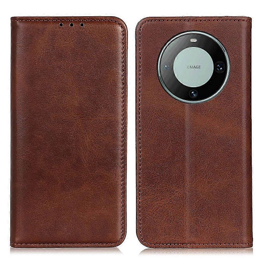 For Huawei Mate 60 Pro Cowhide Texture Phone Case Shockproof Split Leather Wallet Stand Shell
