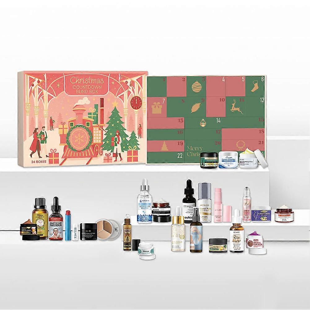 Beauty Makeup Advent Calendar 2025, Ημερολόγιο αντίστροφης μέτρησης 24 ημερών, καλλυντικά ομορφιάς, χριστουγεννιάτικο δώρο για γυναίκες και έφηβα κορίτσια