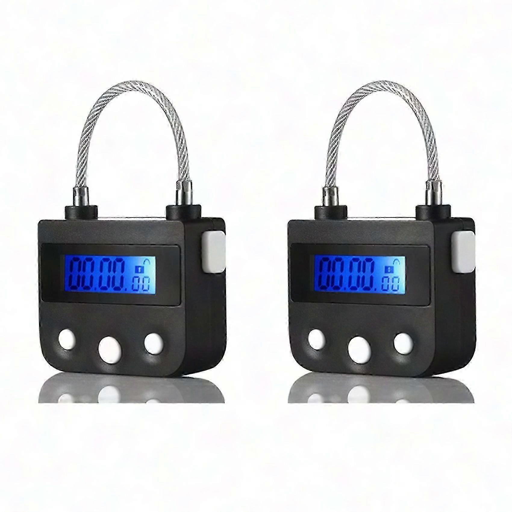 2er-Pack elektronisches Timer-Schloss mit Countdown, temporäres Zeitschloss für den Haushalt zur Sicherheit