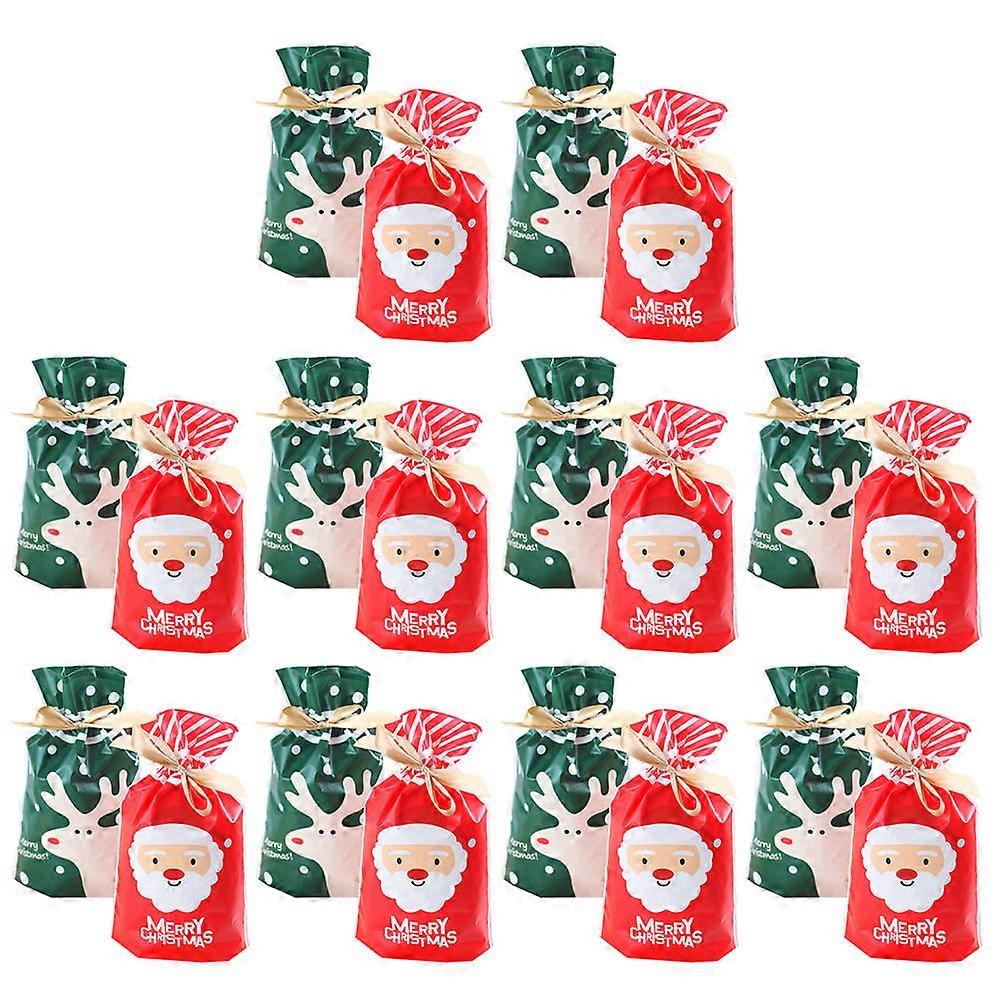 Christmas Gift Bag Drawstring Bag for Storage Use 20Pcs with Ribbon