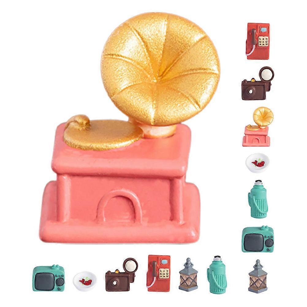 Miniature Retro Dollhouse Furniture Set for DIY Projects with 70Pcs Resin Decorations