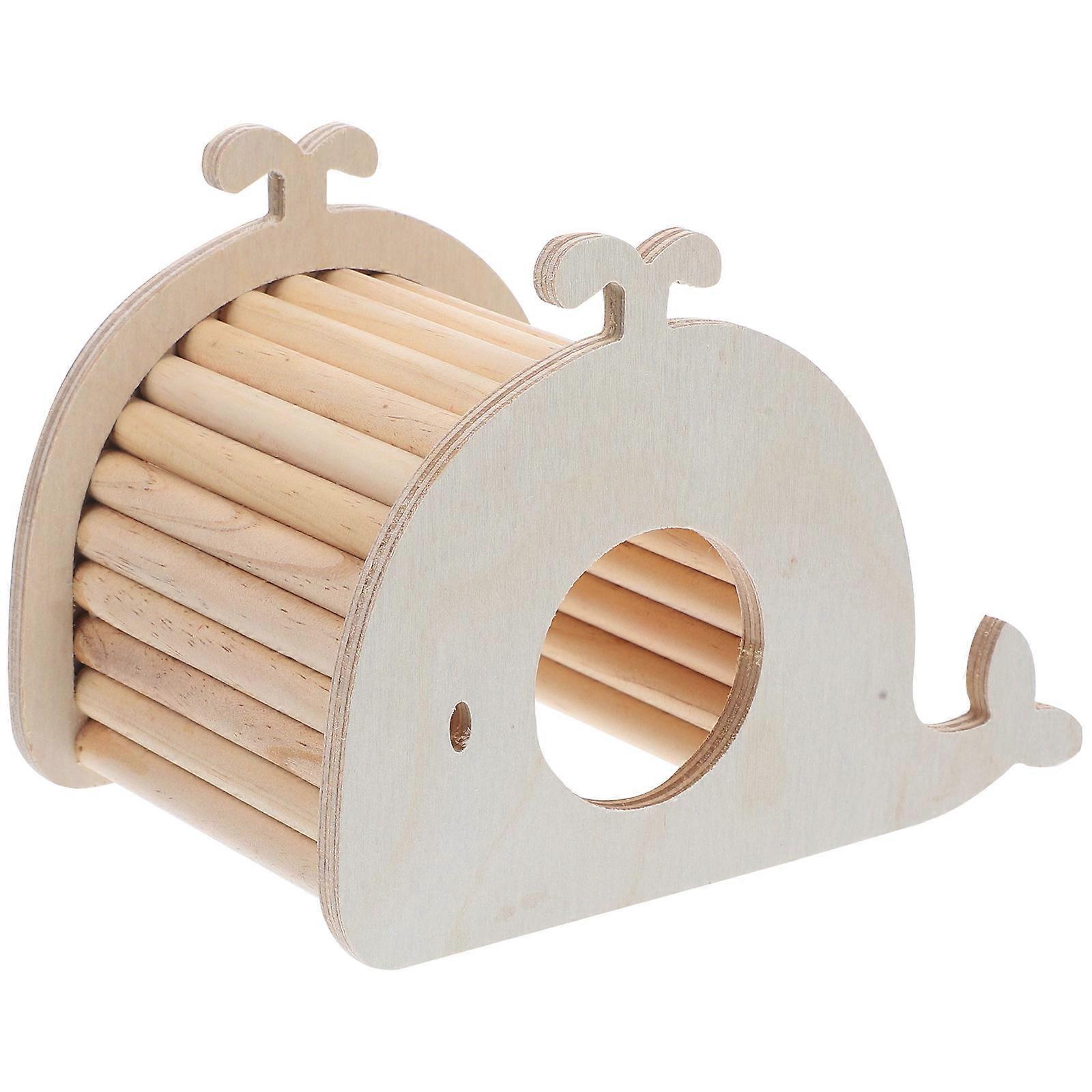 Hamster Hiding House for Small Pets 2Pcs Wooden Nest with Ladder