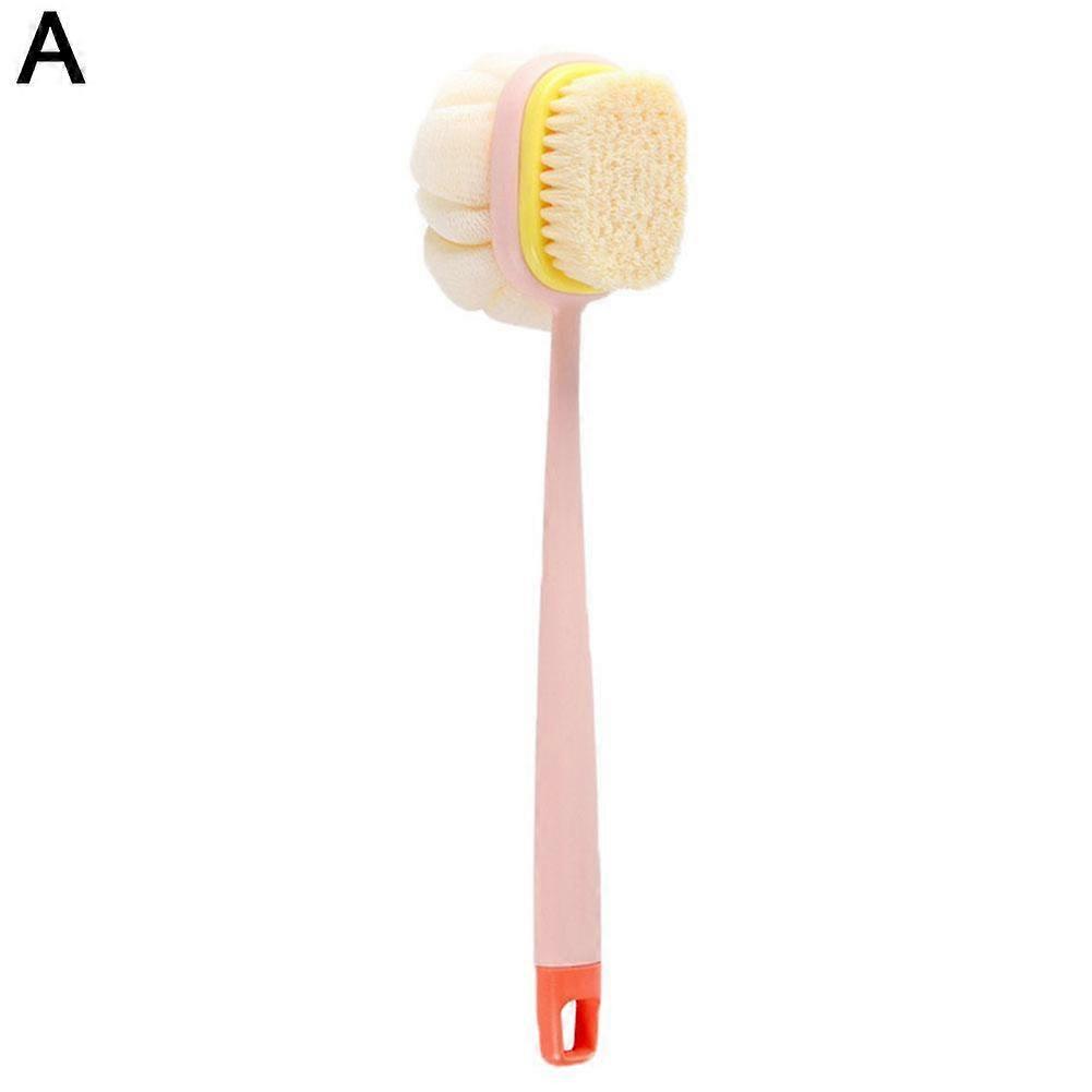 Long Handle ABS Body Scrub Brush with Exfoliating Foam Head and Hanging Hook for Back Legs and Neck