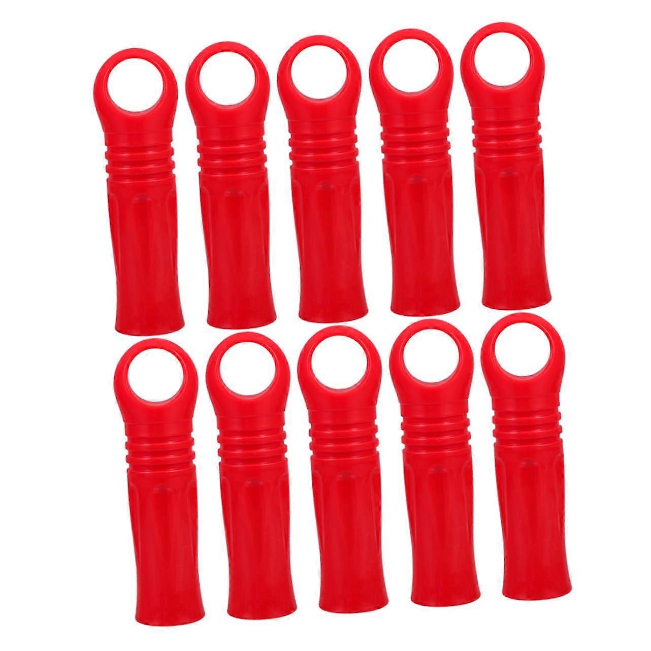 Mop Handle End Caps 10Pack Red Replacement For Mop Rods Ergonomic Curved Plastic Sleeve Grips Quick Install
