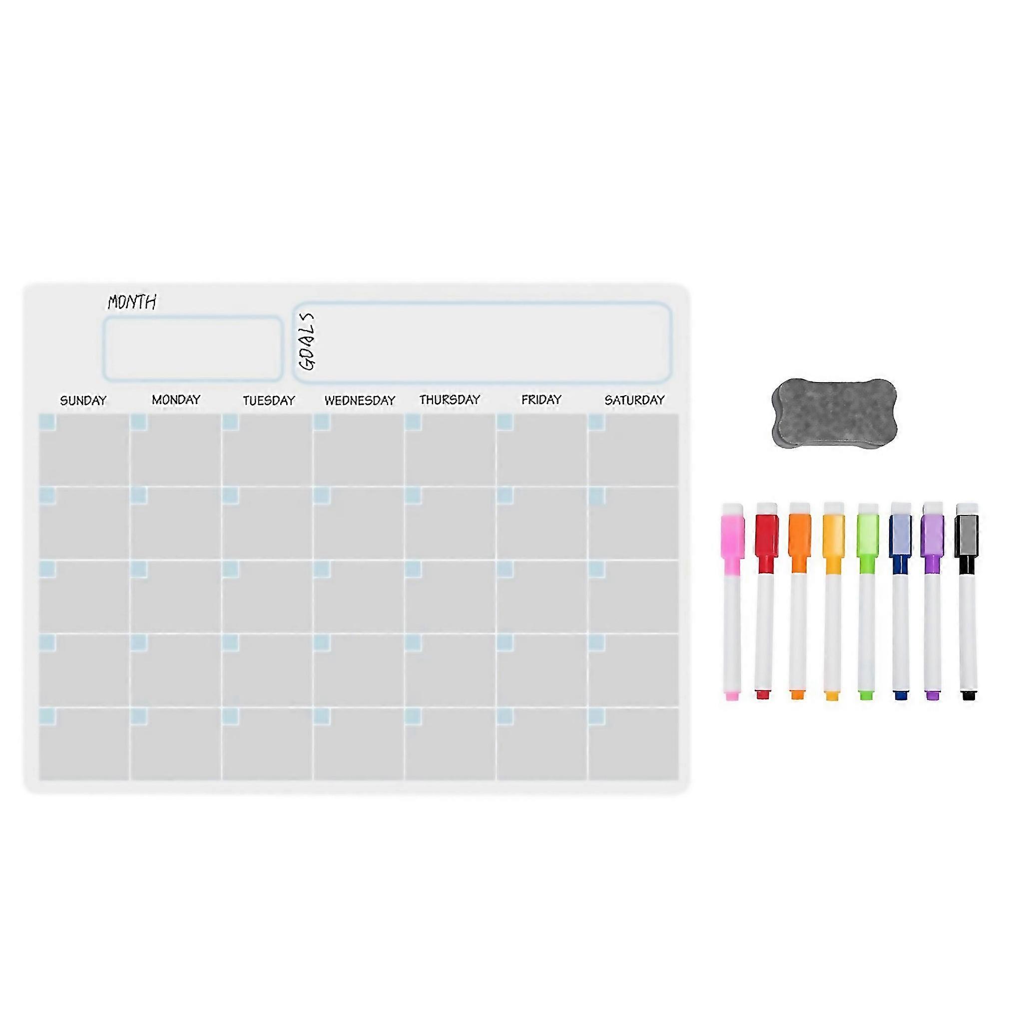 For A3 Magnetic Whiteboard Dry Erase Calendar Set For Fridge 17x12