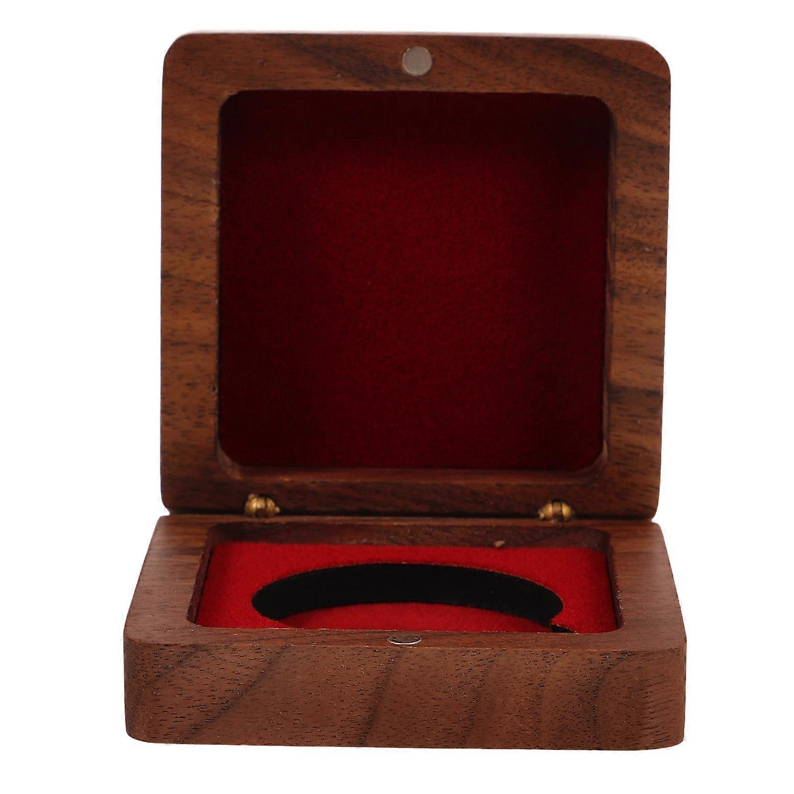 Badge Display Box Medal Holder Case Light Brown Wood Storage Organizer Compact Size Home Office School 1 Set