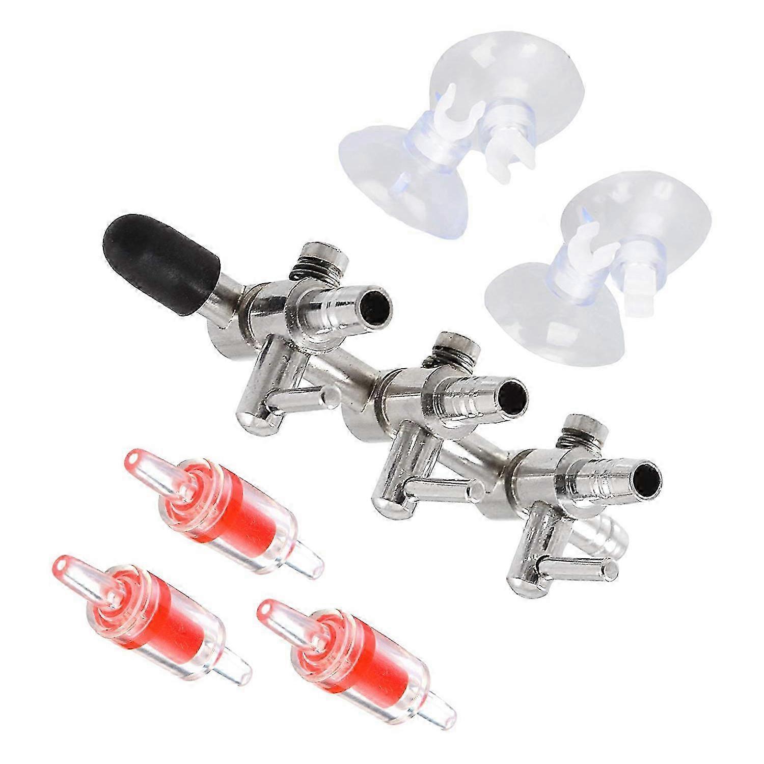 3-Way Aquarium Air Flow Control Lever Valve Distributor Splitter With 3 Check Valves And 4 Suction C 2025