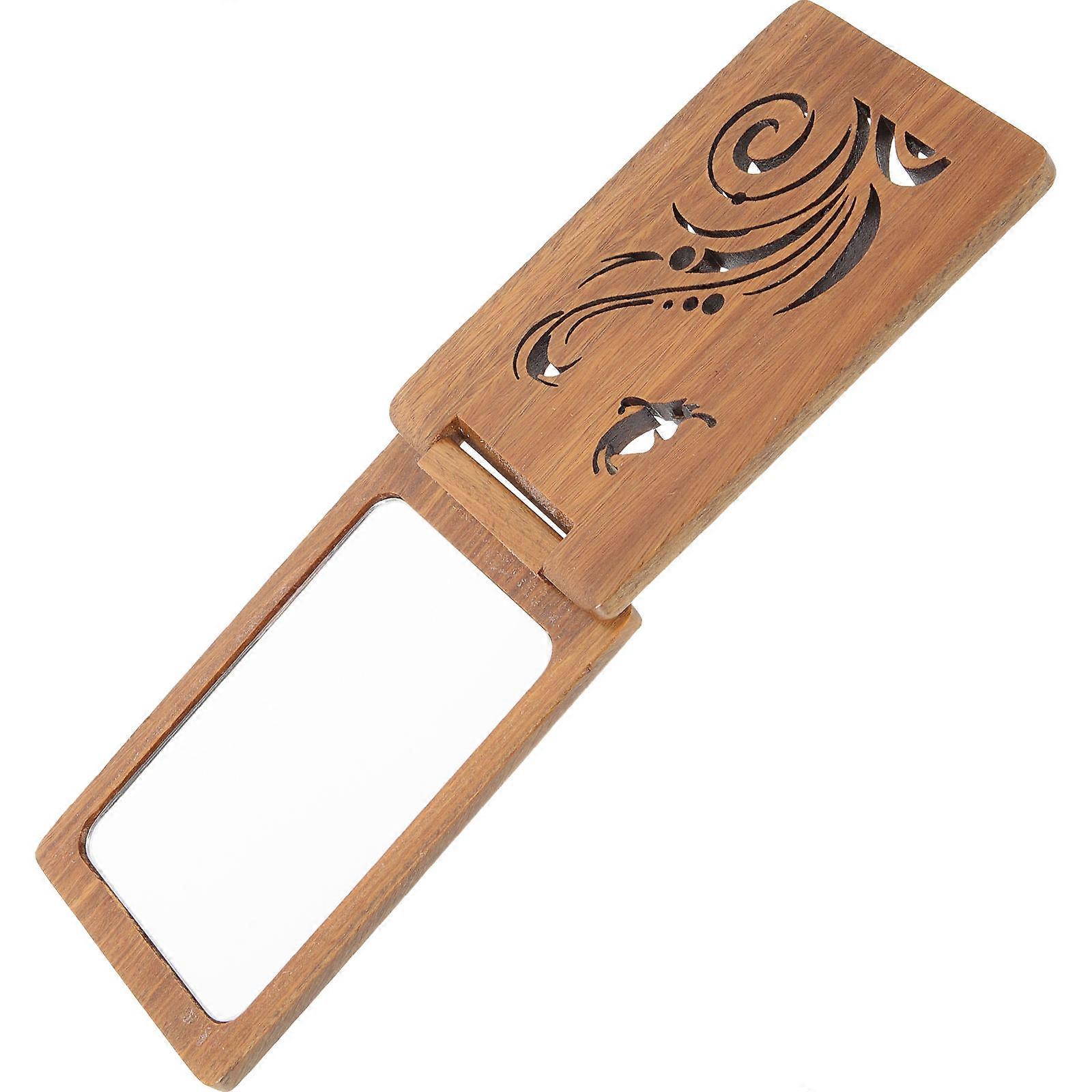 Wood Makeup Mirror Folding Mirror for Makeup Use 5Pcs Portable Compact