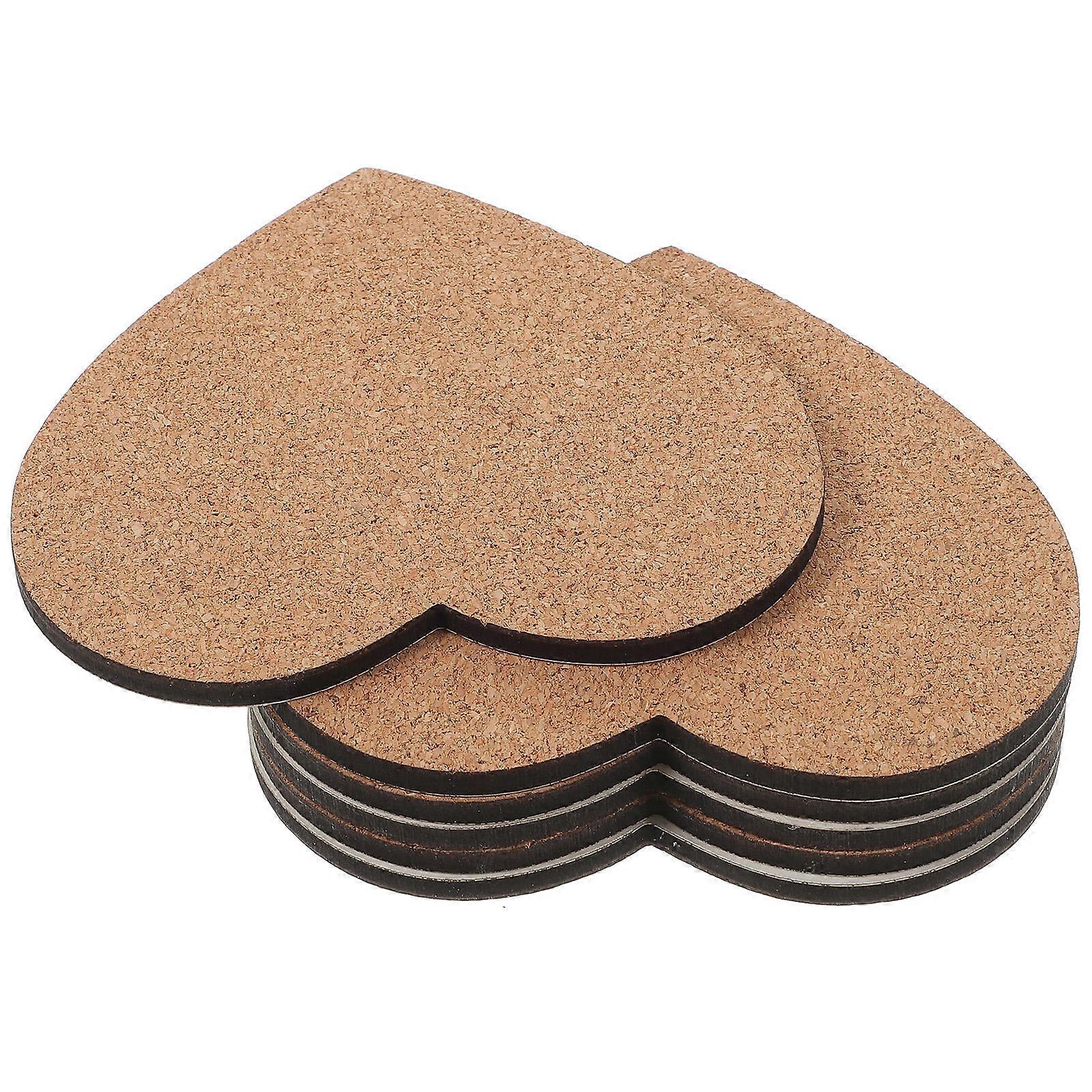Cork Coaster Set 18Pcs Heart Shape Mat For Kitchen Home Decoration Dining Table And Café Heat Insulation Feature