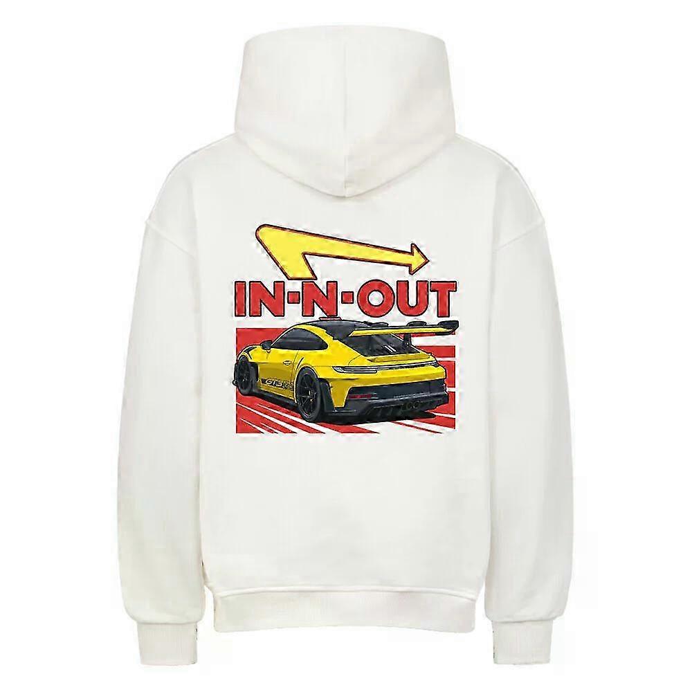 In-n-out White Hoodie Pullover Rockinstone