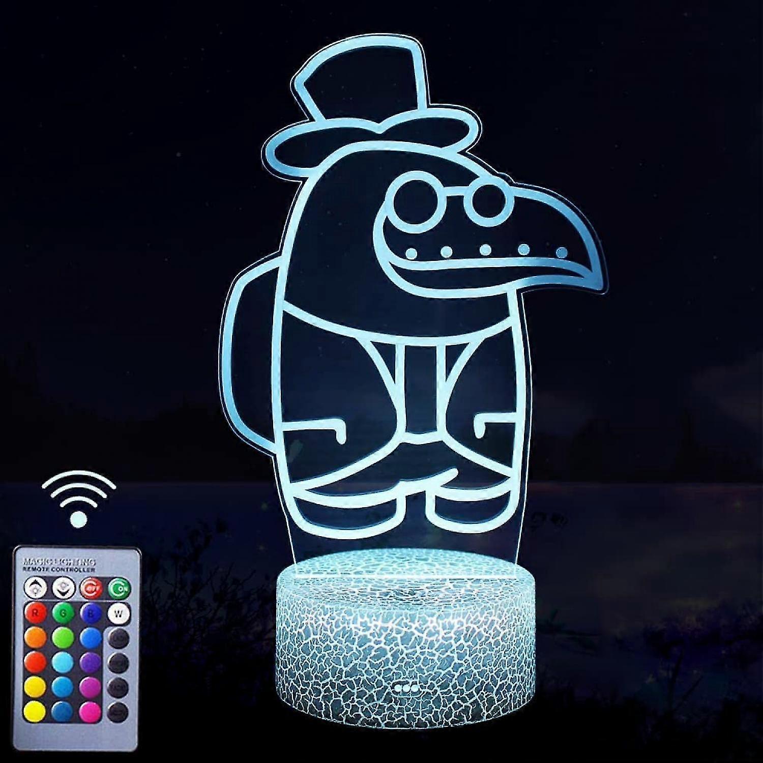2025 Justup Night Light 3d Illusion Table Lamp For Kids With Remote Controller 16 Colors -- A90