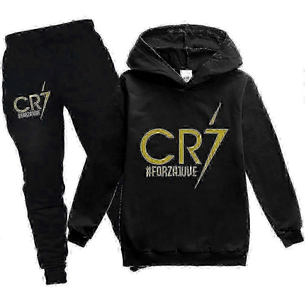 2 Pz Cristiano Felpa Con Cappuccio No.7 Calcio Felpa Con Cappuccio E Pantaloni Set Ragazze Ragazzi Felpa Con Cappuccio Pulr Tops Bambini Tee
