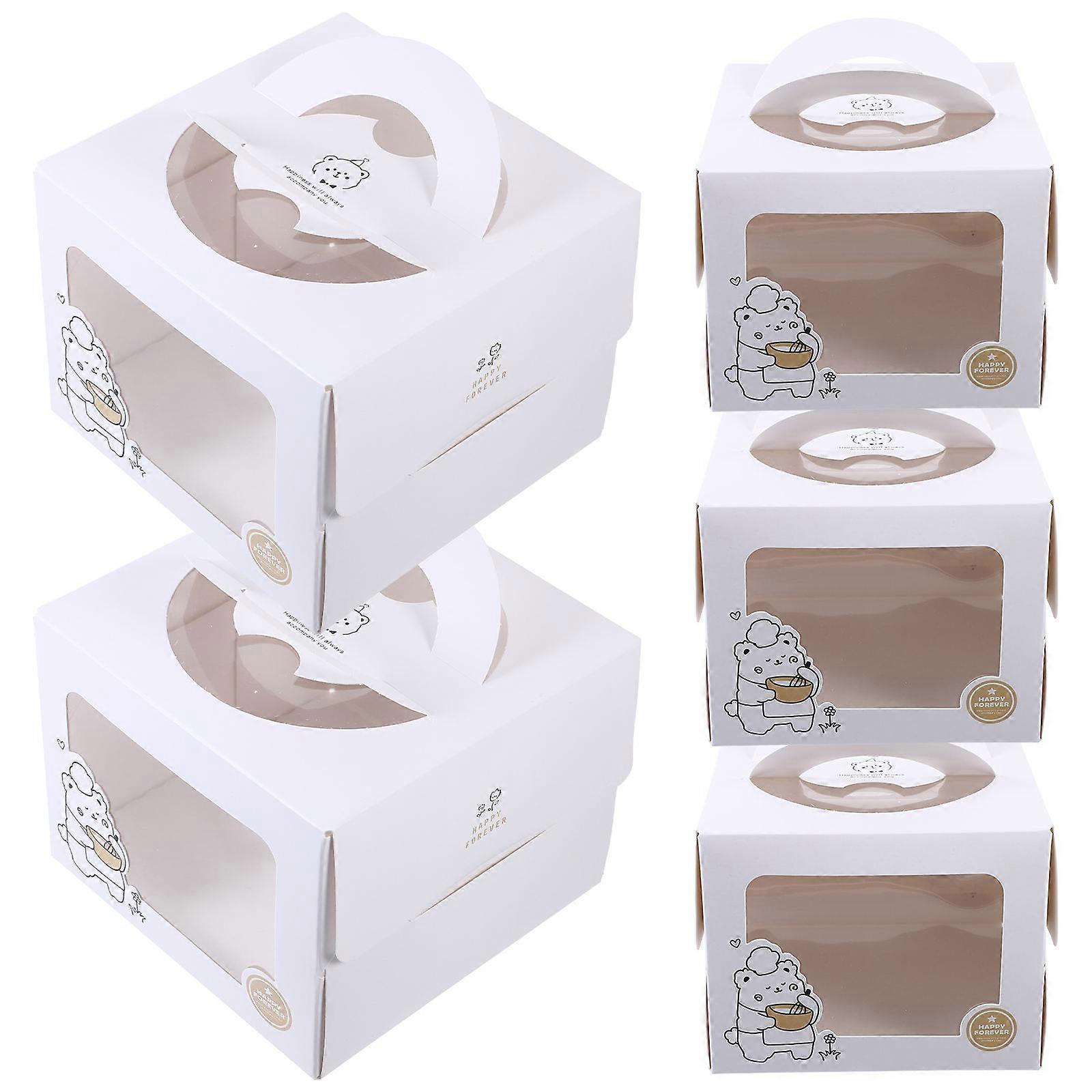 10 Pcs Square Bakery Boxes With Window For Cake Storage Dust Protection Ideal For Home Use And Bakery Shop