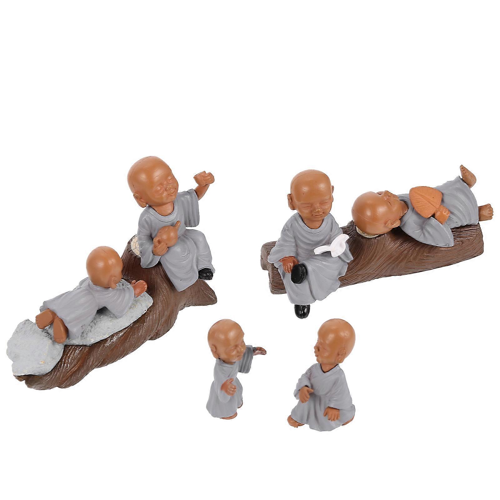 Monk Statue Plastic Monk Decoration for Home 3Sets of Small Figurines