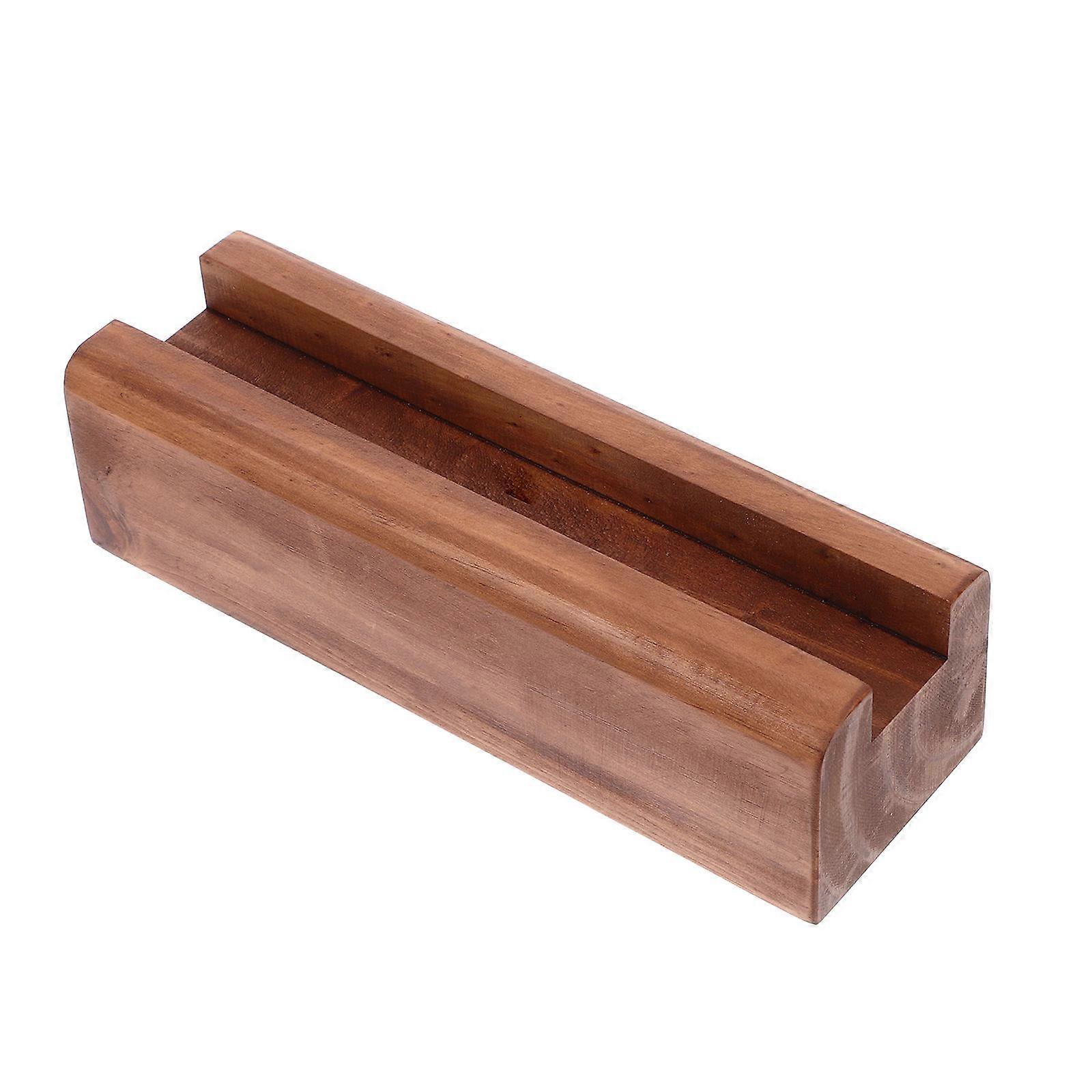 Floor Mirror Holder Wooden Base for Decorative Support 2Pcs Brown Stand