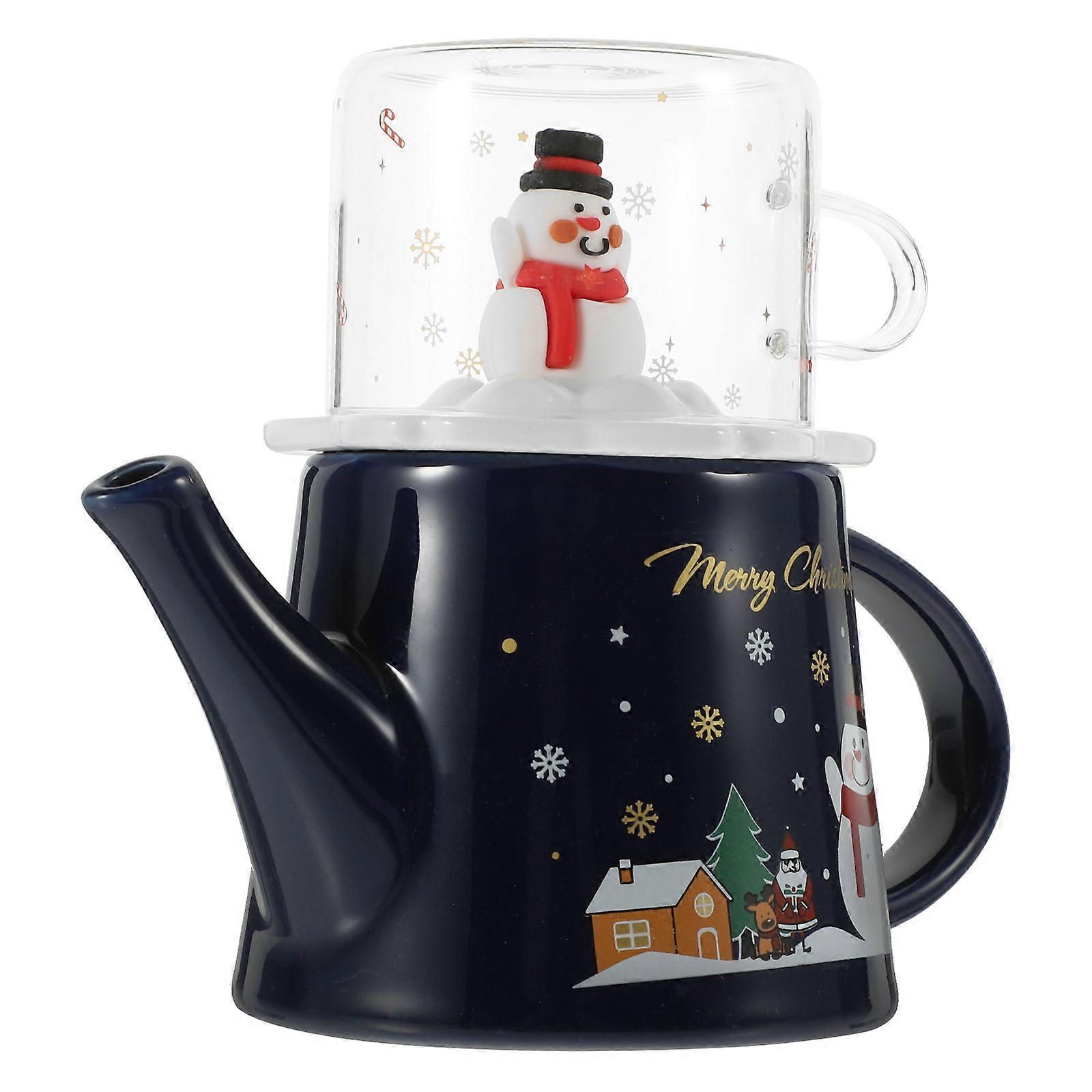 Portable Ceramic Tea Pot Set Microwave Safe Dishwasher Safe Refrigerator 1Set