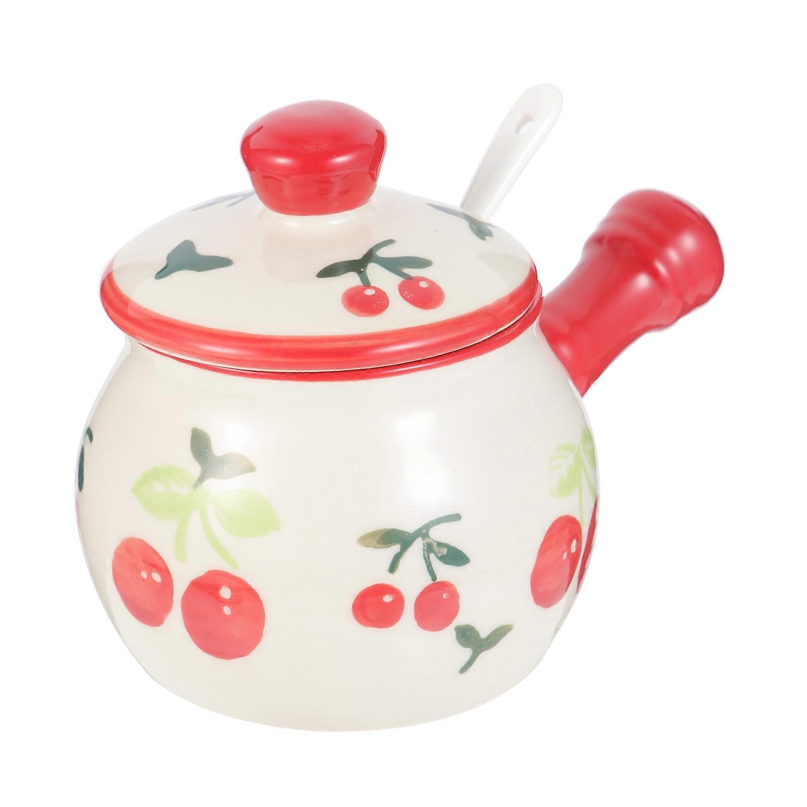 Portable Jar Ceramic Condiment Jar for Cooking 3Pcs Set