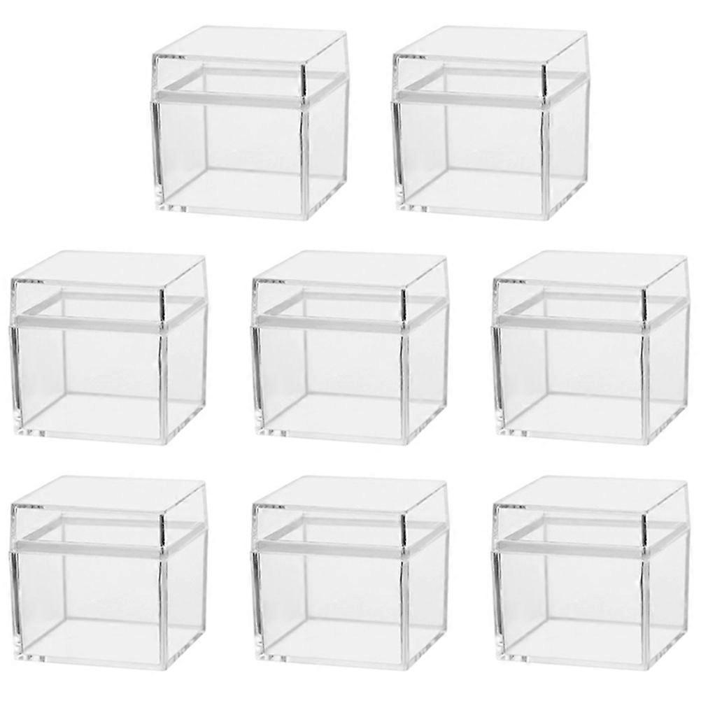 Clear Small Cube Decorative Storage Boxes For Party Use Transparent Multi-Functional 8Pcs