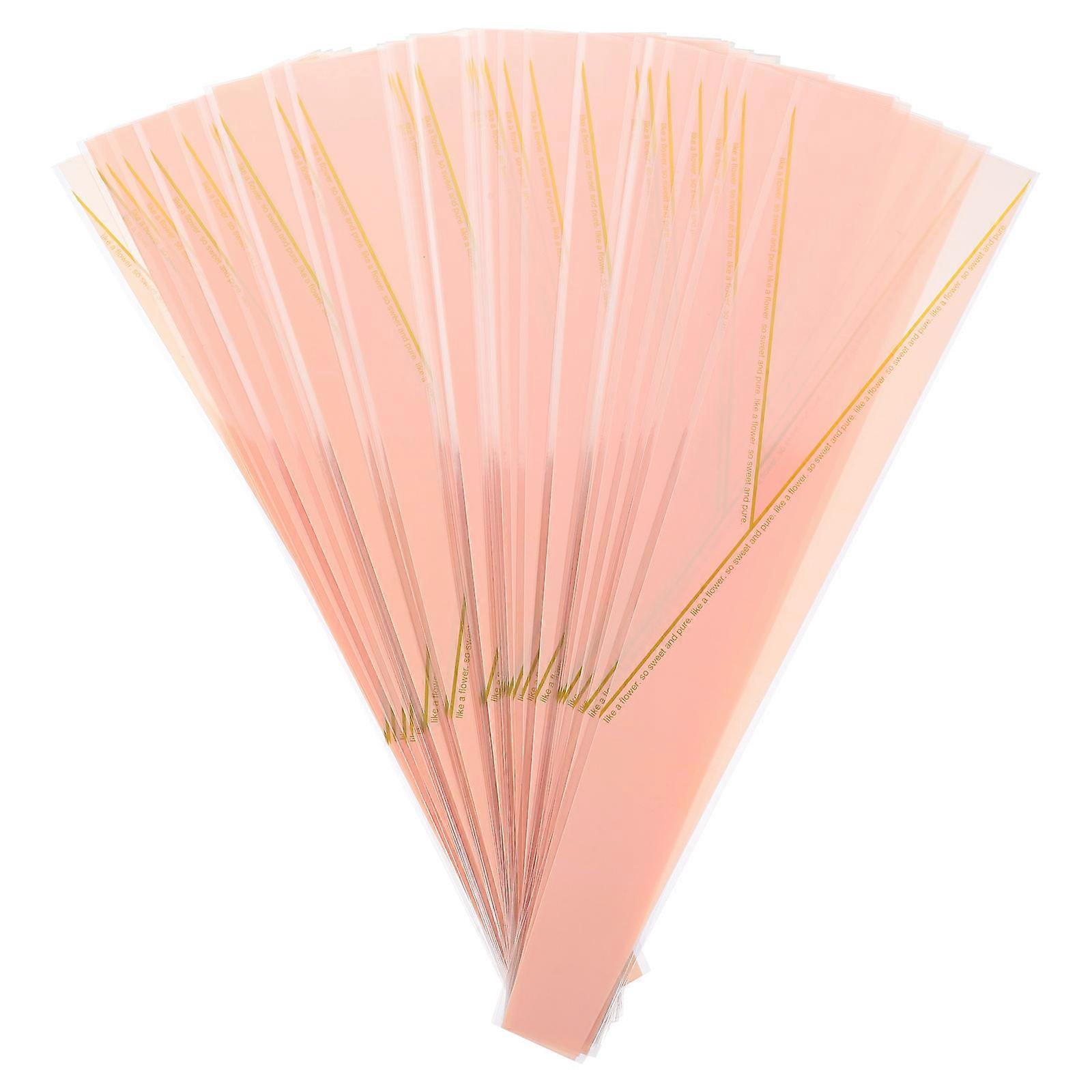 Rose Wrap Sleeve Plastic Pink for Single Flower Wrapping 250Pcs