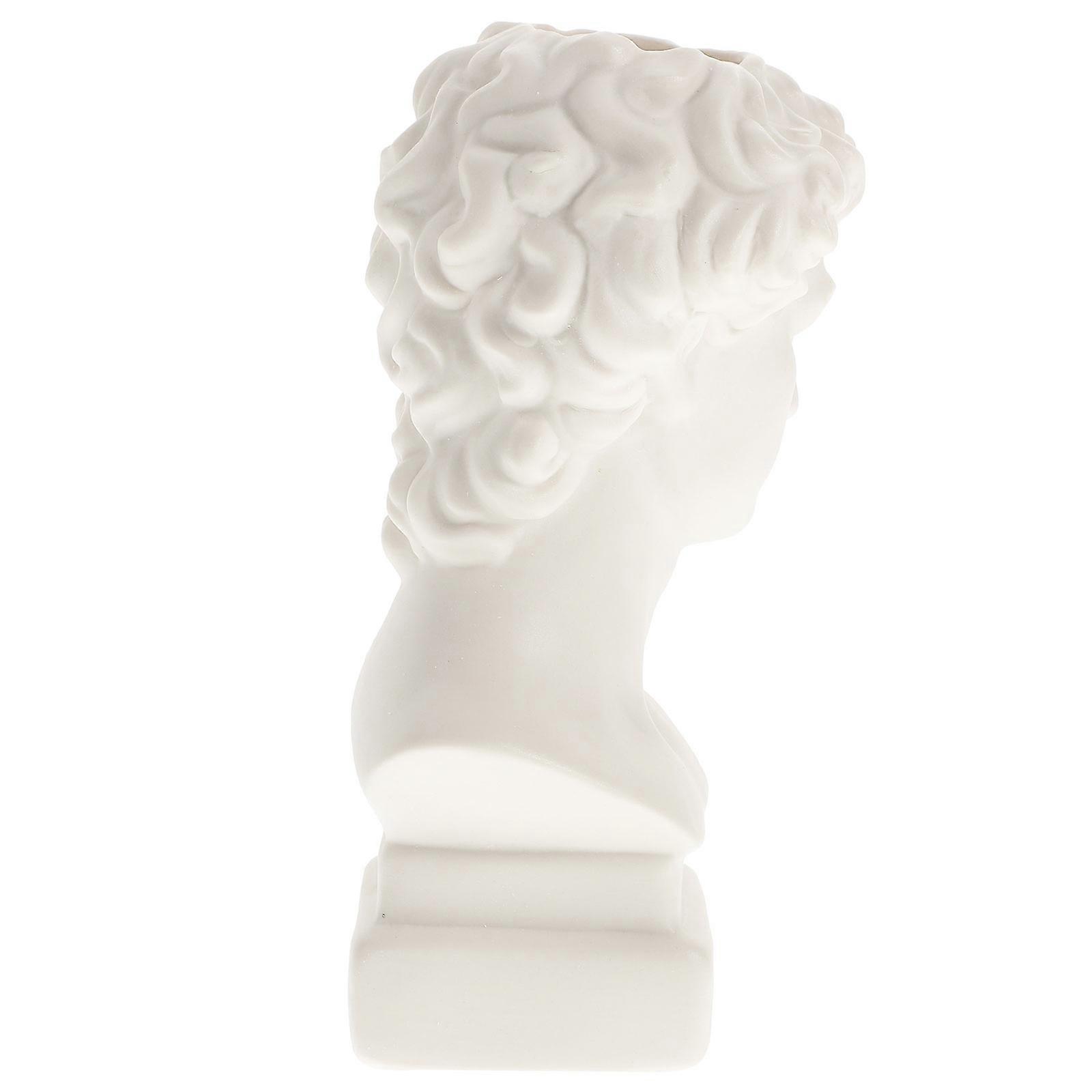 White David Statue Vase Storing 2Pcs Dried Flower Bottle