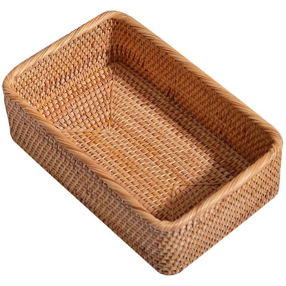 Rattan Desktop Basket Organizer for Storage 4Pcs Woven Sundries