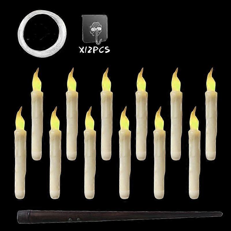 12pcs /Set LED Floating Candles Glossy Magic Wand