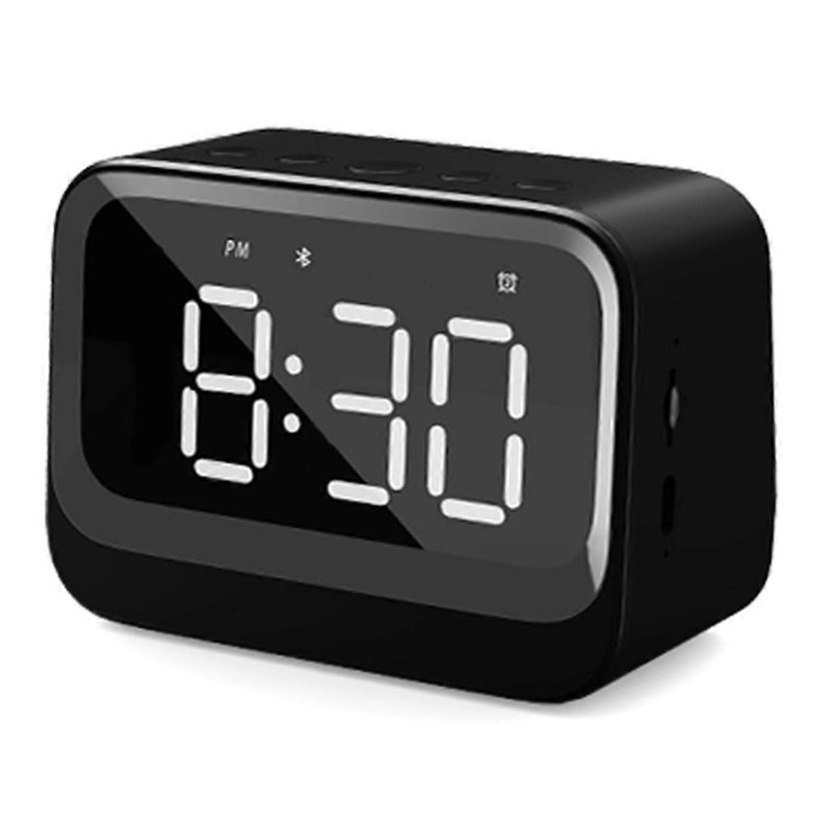 Portable Dual Clock Support TF Card Play Soundbar Wireless Black