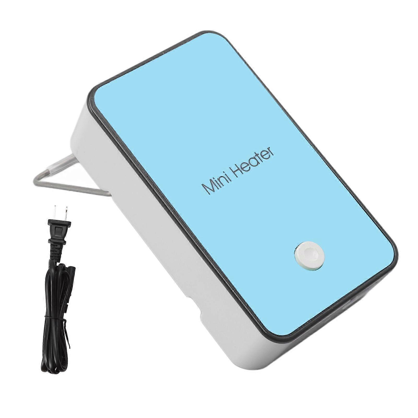 Mini Heater Fast Heating Low Noise Miniwatt Blue Portable Desk Warmer with Rotating Bracket for Room Office School Desktop US Plug 110V