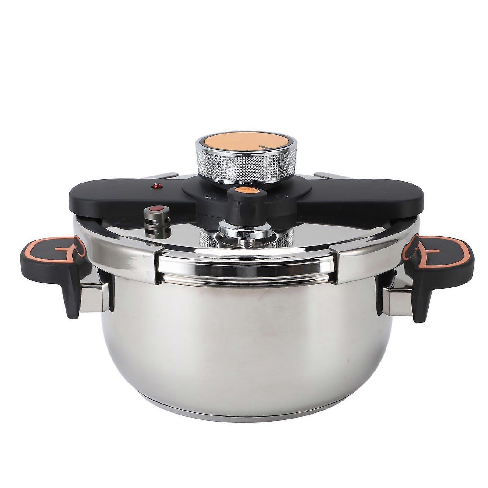 Pressure Cooker Professional Efficient Fast Even Heating Prevents Stick Large Capacity 304 Stainless Steel Canning Pot for Home Kitchen 4L