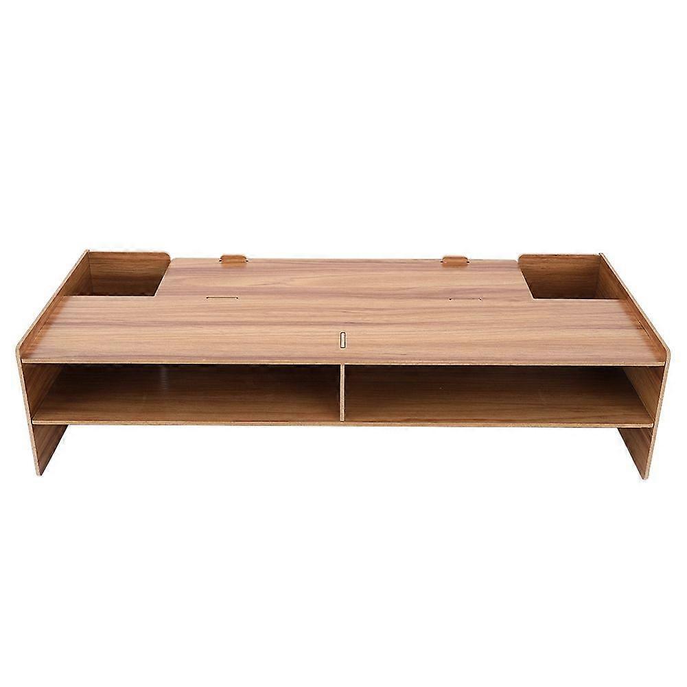 Monitor Stand Computer Desktop Laptop Shelf Desk Table Bracket Holder Storage Rack(Cherry Wood)