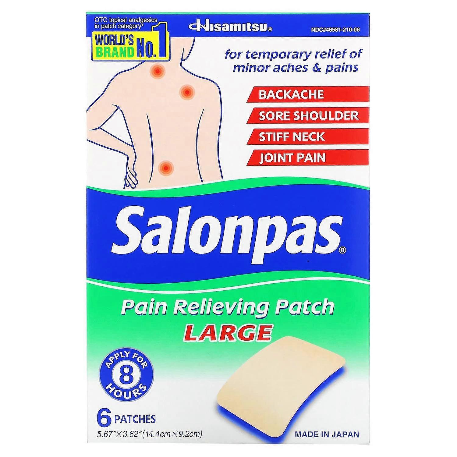 Salonpas, Pain Relieving Patch, Large, 6 Patches
