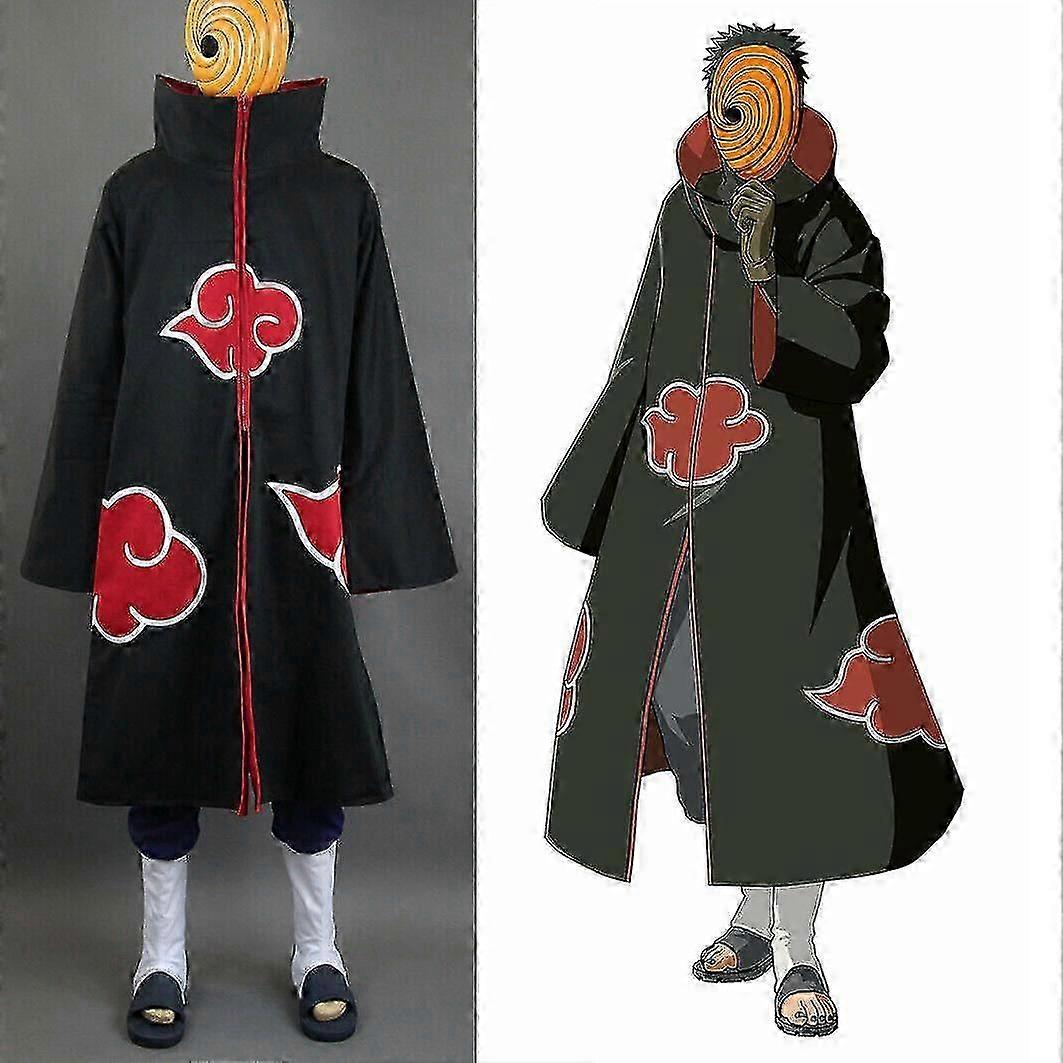 ナルト 暁 トビ うちは オビト ローブ マント コート + 樹脂マスク コスプレ衣装